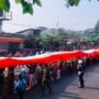 HUT RI, Bendera Merah Putih Sepanjang 200 Meter Diarak sejauh 3,5 Kilometer di Kota Bogor