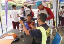 Personil Polres Tasikmalaya Kota, Ikuti Tes Kesamaptaan Jasmani Di Stadion Wiradadaha