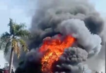 Bengkel Ban di Alternatif Sentul Bogor Terbakar