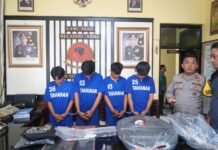 Polsek Indihiang Ungkap Kasus Pencurian di Belasan Sekolah, Empat Pelaku Diamankan