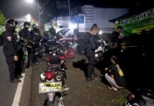 Tim Patroli Maung Galunggung Polres Tasikmalaya Kota Bubarkan Keributan Remaja dan Pesta Miras di Beberapa Lokasi