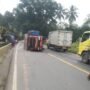 Truk Bermuatan Hebel Terguling di Ruas Jalan Jasinga-Cigudeg, Sebabkan Kemacetan