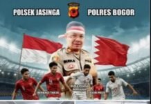 Sinergitas TNI/Polri Polsek Jasinga Polres Bogor Menggelar Pembagian Takjil Gratis Serta Acara Santunan Anak Yatim di Sambung Nobar Indonesia vs Bahrain