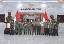 Gubernur Akademi Militer Terima Audiensi Kapusdiklat Bahasa Badiklat Kemhan RI