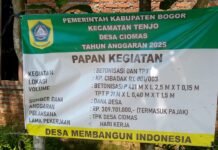 Pemerintah Desa (Pemdes) Ciomas Kecamatan Tenjo realisasikan Dana Desa (DD) tahun 2025