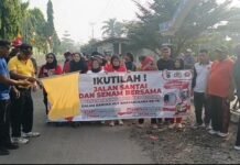Jalan Sehat dan Senam Bersama Mewarnai Hut Bhayangkara Ke-79