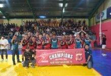 Berprestasi di HUT Bhayangkara ke-79, Polres Tasikmalaya Kota Juara Bola Voli Kapolda Cup