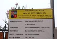 Proyek Revitalisasi SDN Kencana 1 Bogor Disorot, Konsultan Tak Tercantum di Papan Proyek