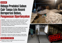 Diduga Produksi Sabun Cair Skala Besar Tanpa Izin